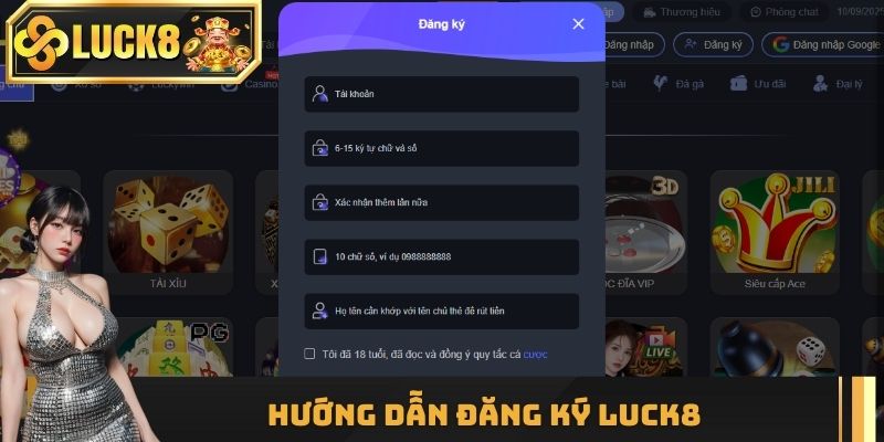 Hướng dẫn đăng ký Luck8 chi tiết cho newbie